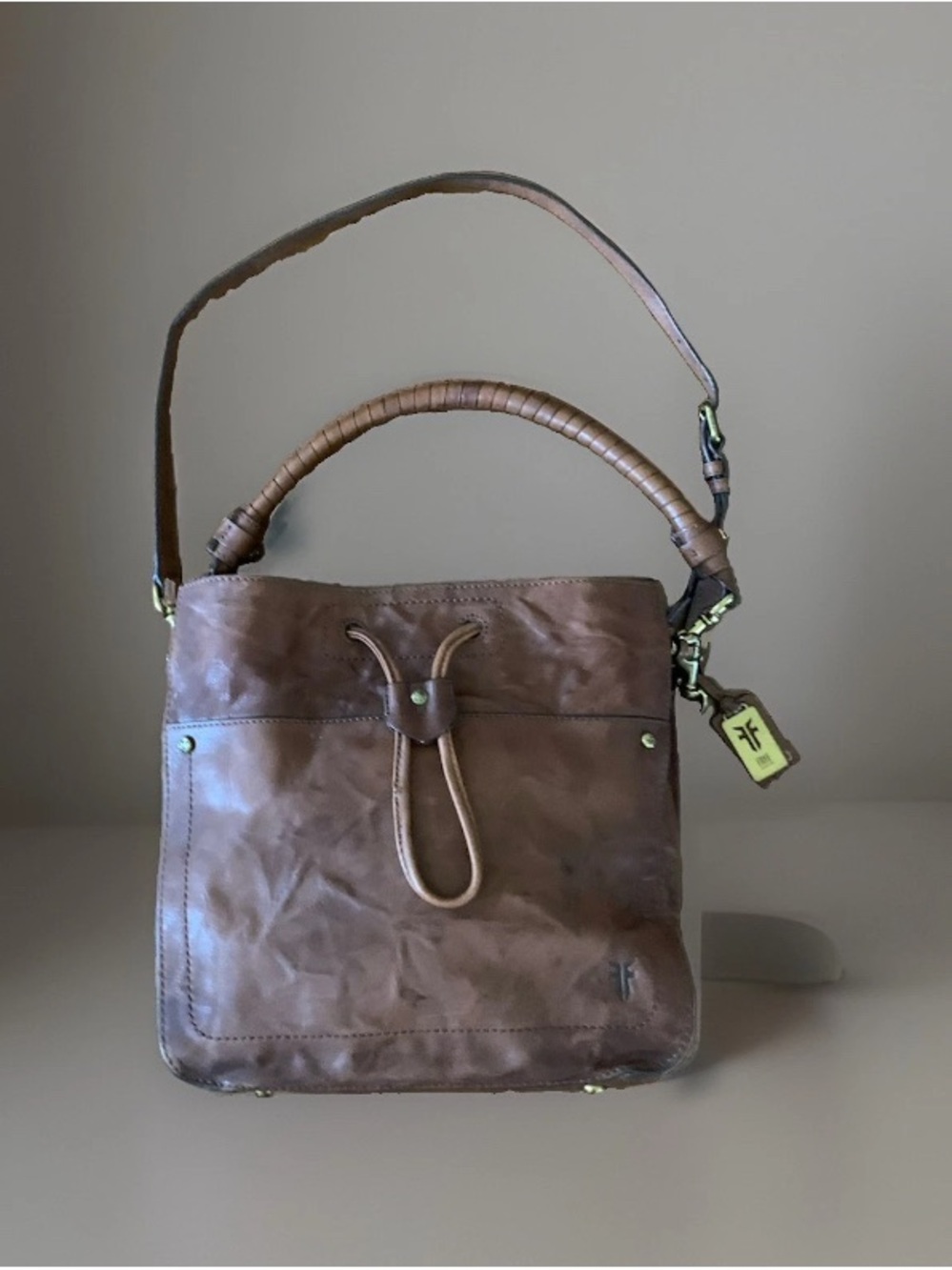 Authentic Frye Demi Hobo Aged Leather Satchel Shoulder Bag Y2K Boho